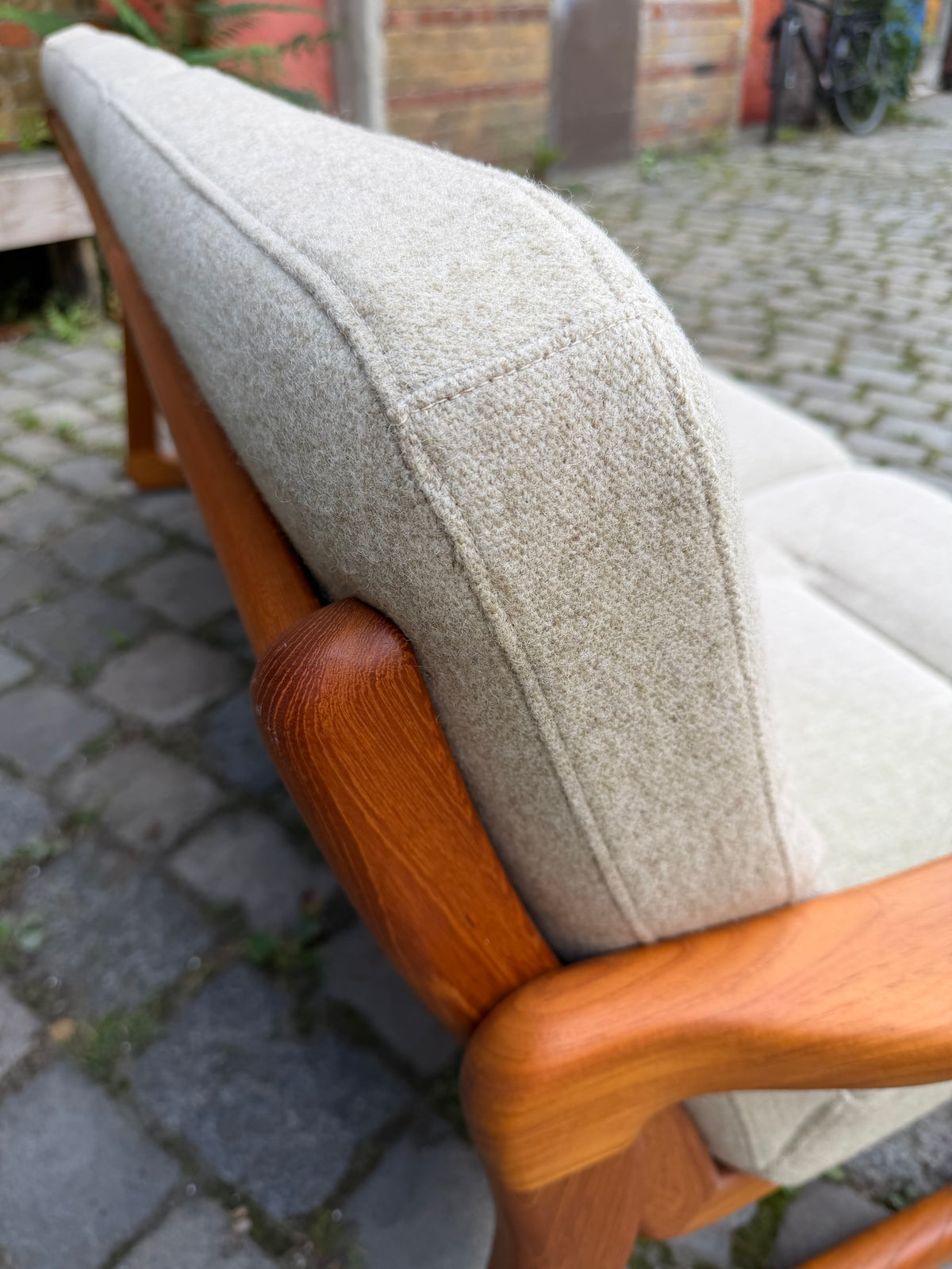 3-Sitzer Sofa Teak Wolle von Holstebro Møbelfabrik