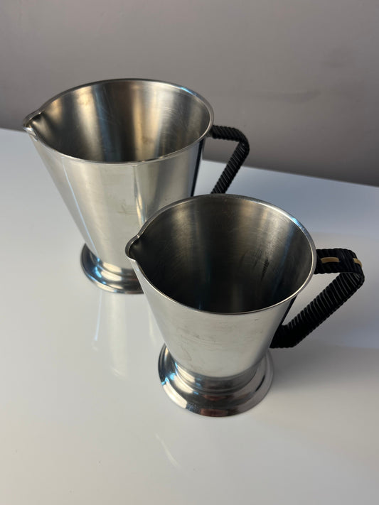 Set: 2x Kanne Edelstahl mit Webgriff aus Dänemark