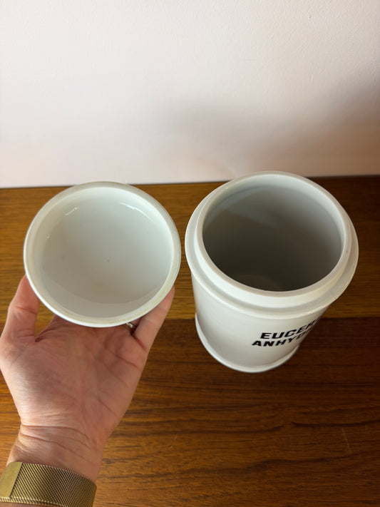 Apothekerdose Eucerin. Anhydric. weiß Porzellan - 1000 ml
