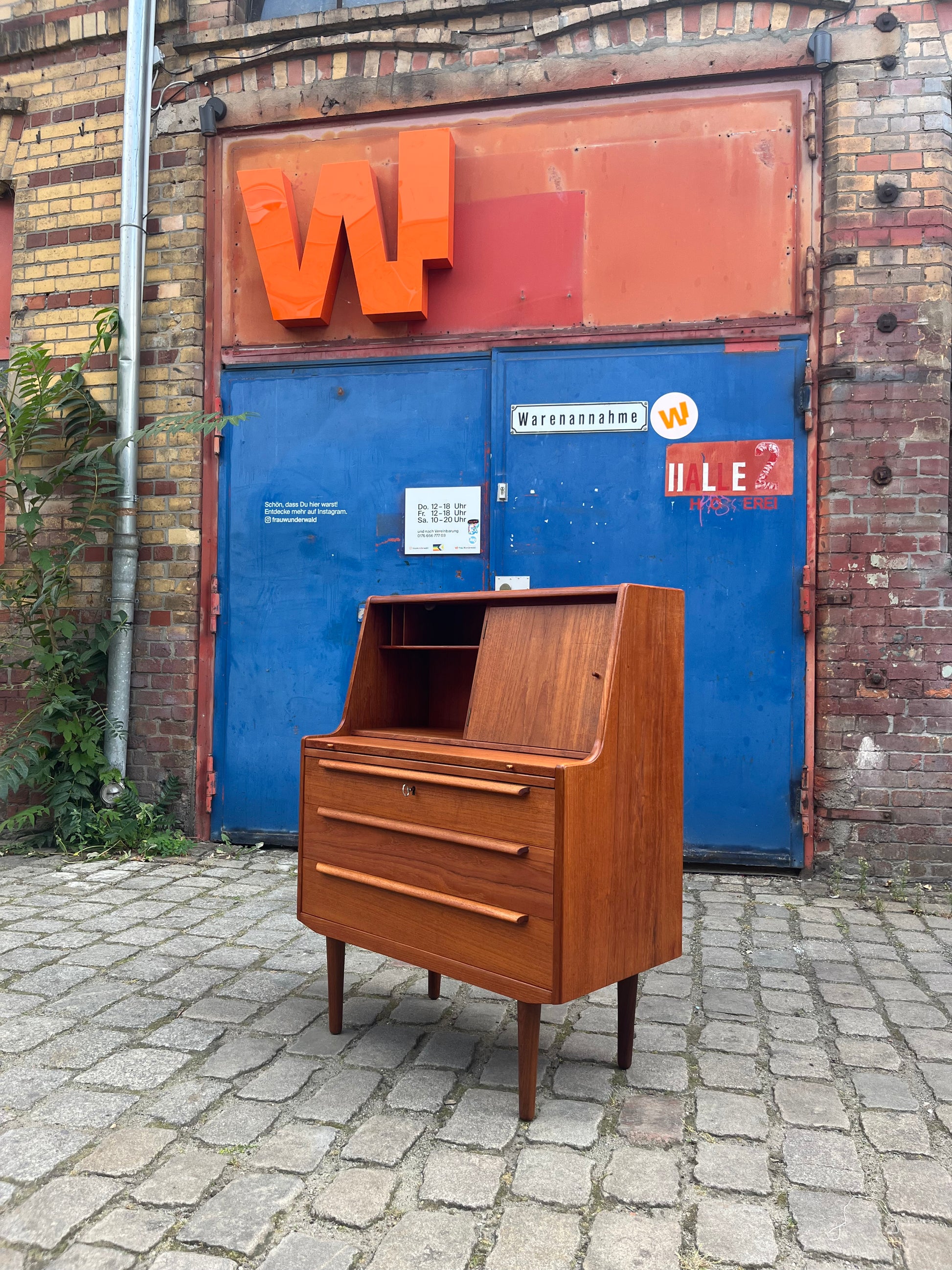 Sekretär Teak mit Spiegel aus Dänemark