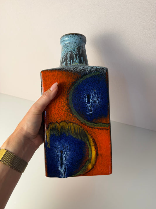 Vase 281-30 Fat Lava blau rot von on Scheurich West Germany