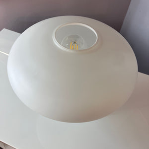 Tischlampe weiß Glas von Daum Nancy