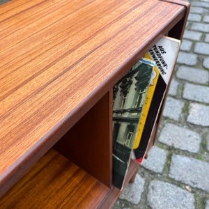 Schalplatten Regal Teak mit Schublade