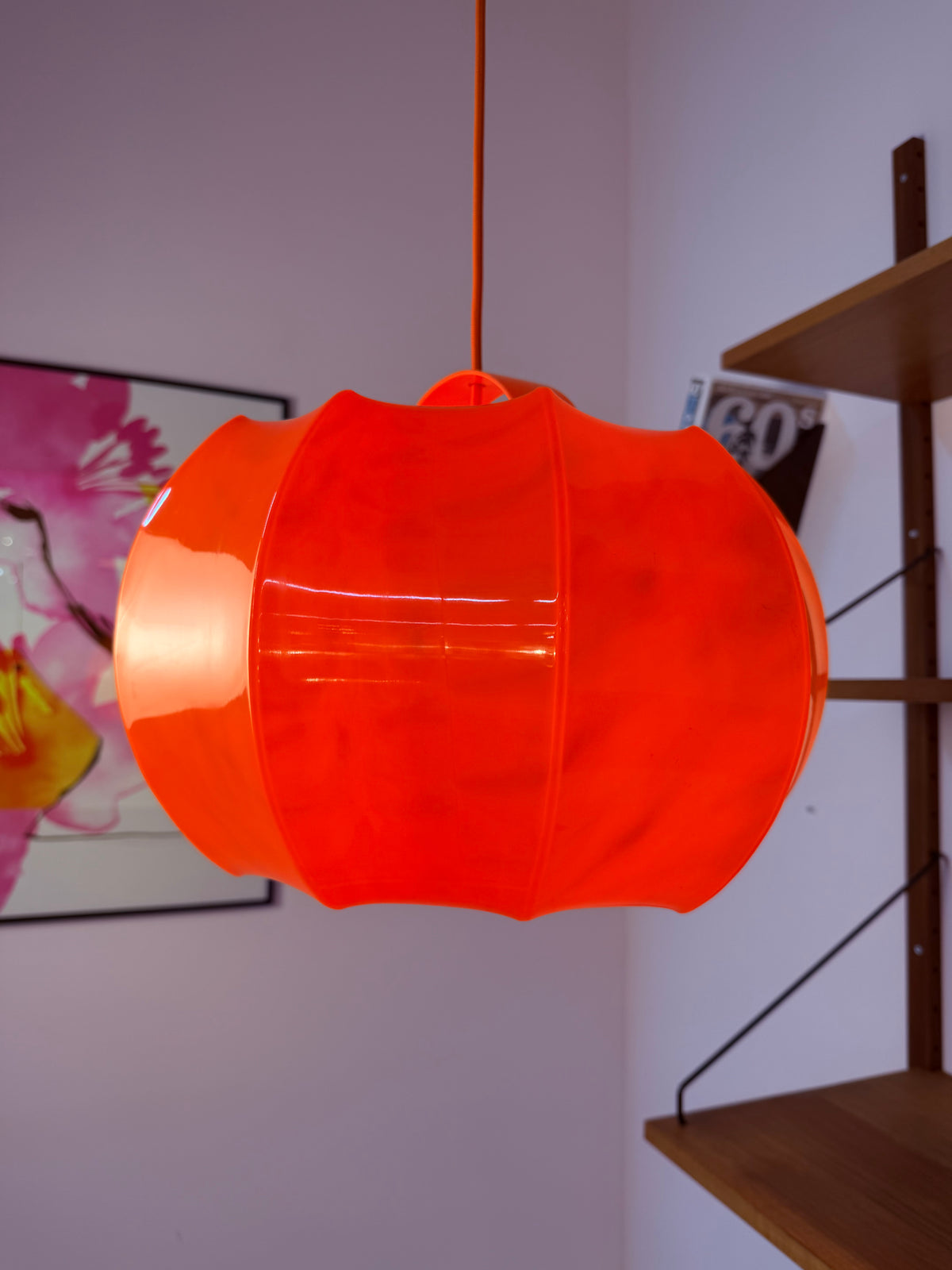Hängelampe orange mit orangem Kabel von Ilka Plast