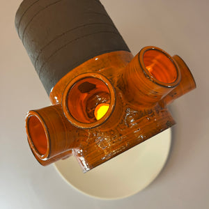 Hängelampe orange braun Keramik