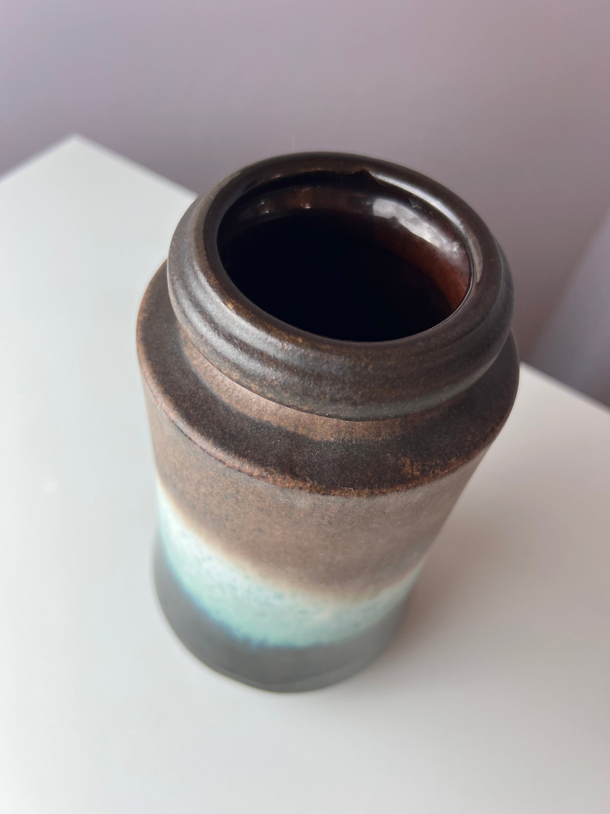 Vase 549-27 grün braun von Scheurich West Germany