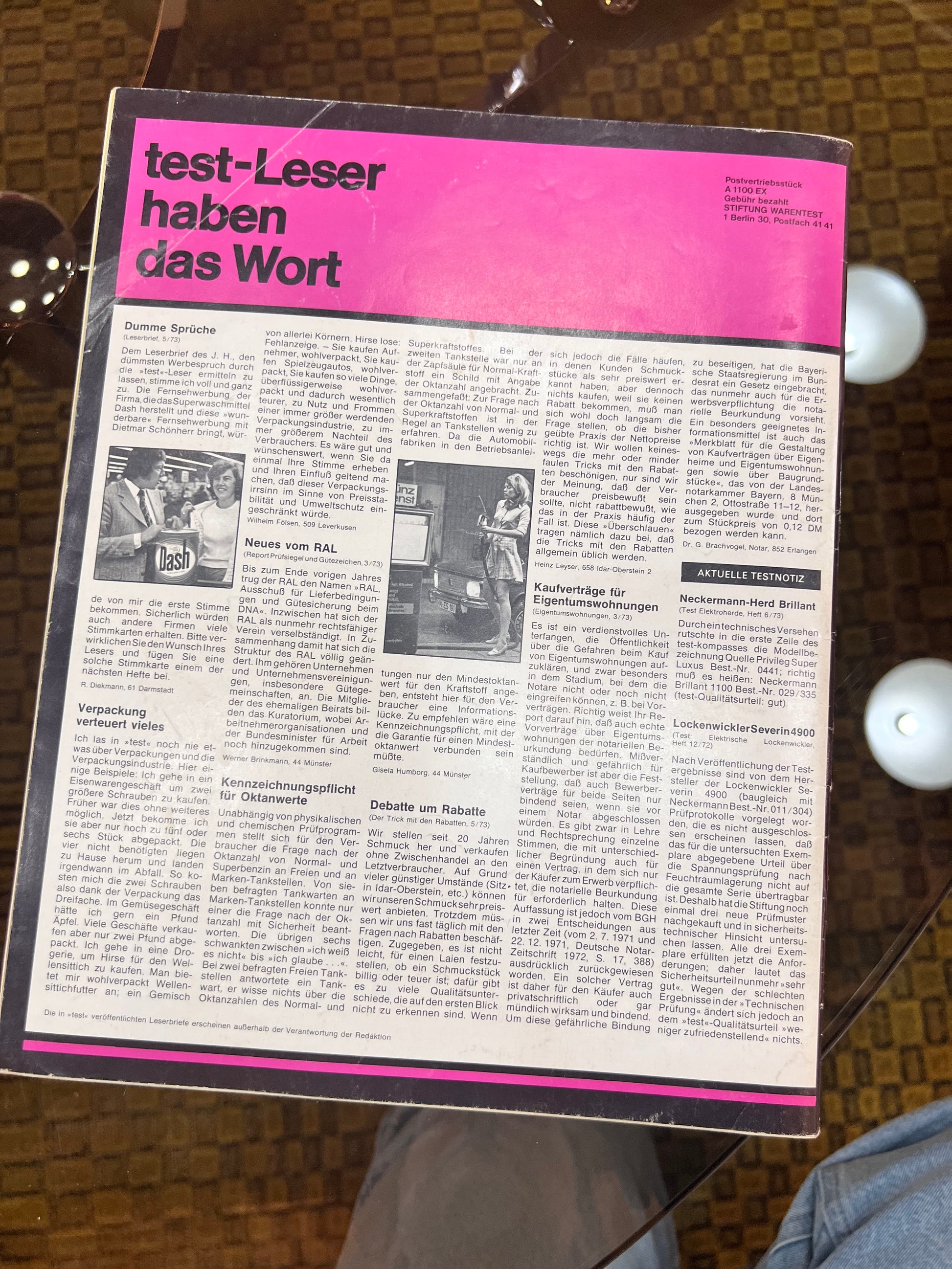 Stiftung Warentest Zeitschrift Juli 1973