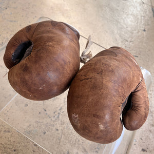 Boxhandschuhe braun Echtleder