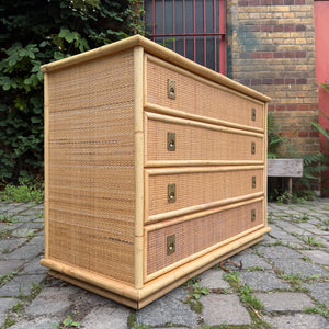 Kommode Rattan Bambus mit Messinggriffen von Dal Vera