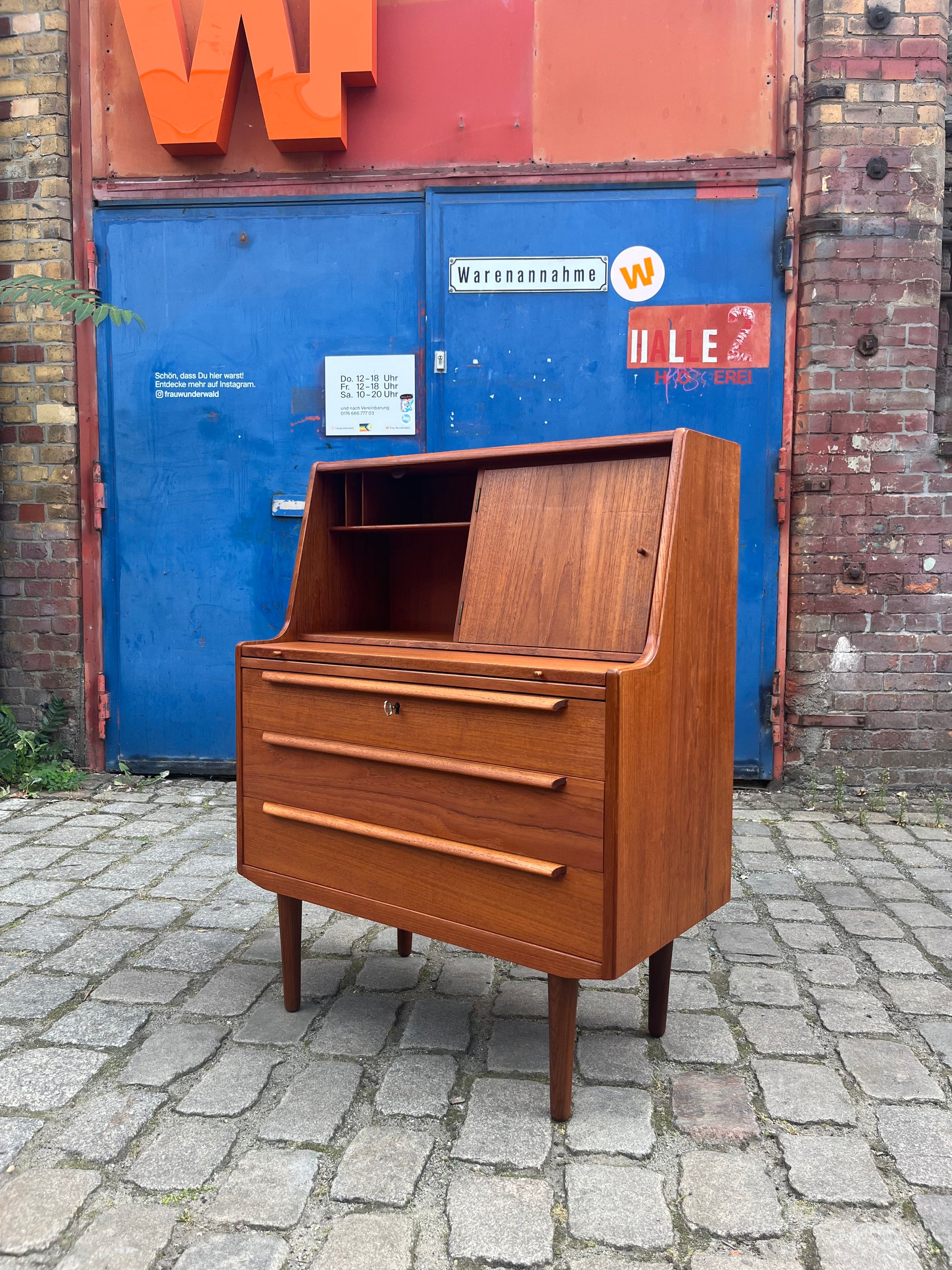 Sekretär Teak mit Spiegel aus Dänemark