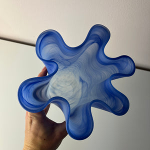 Vase Fazoletto blau Glas von Aida
