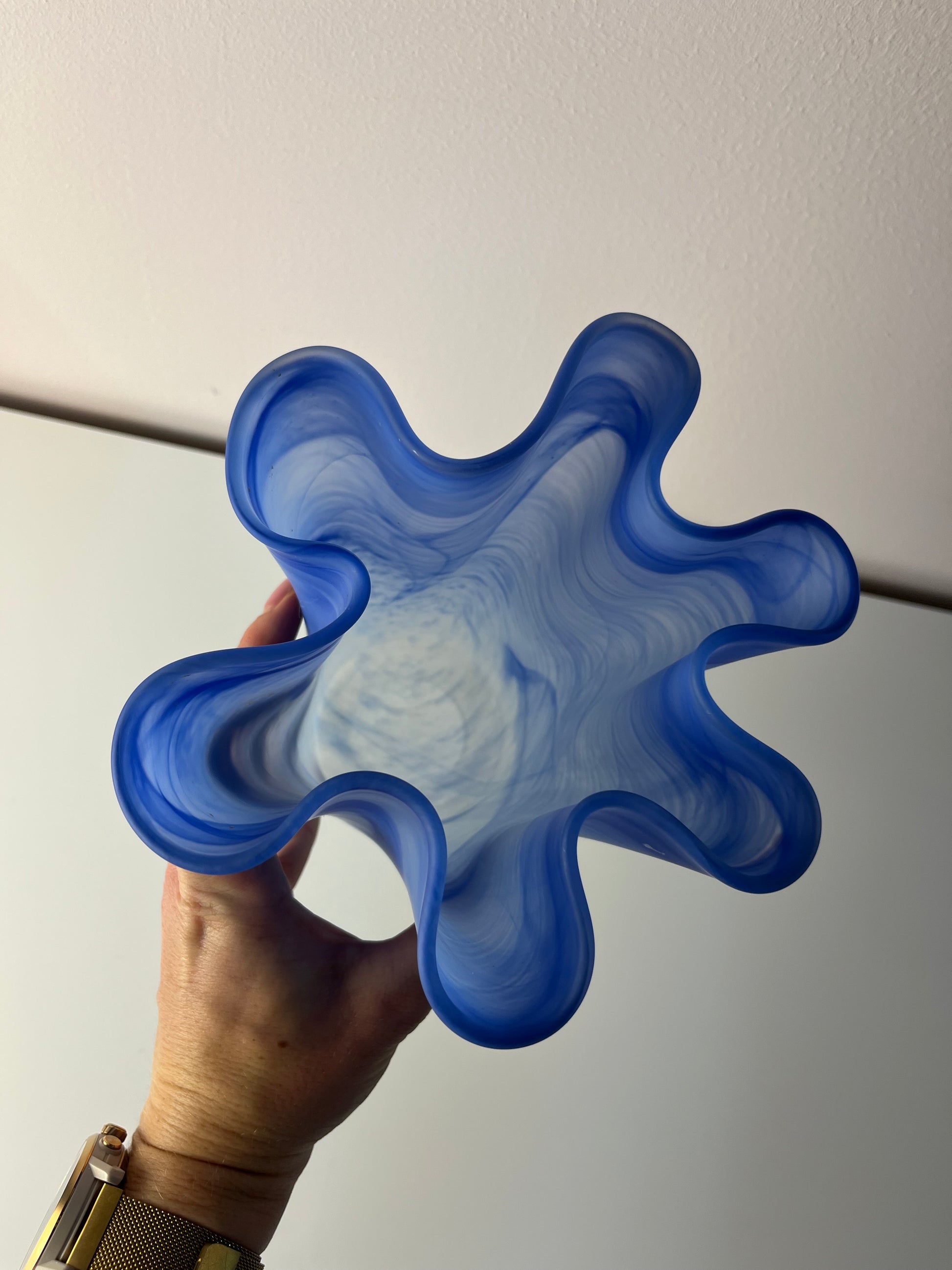 Vase Fazoletto blau Glas von Aida
