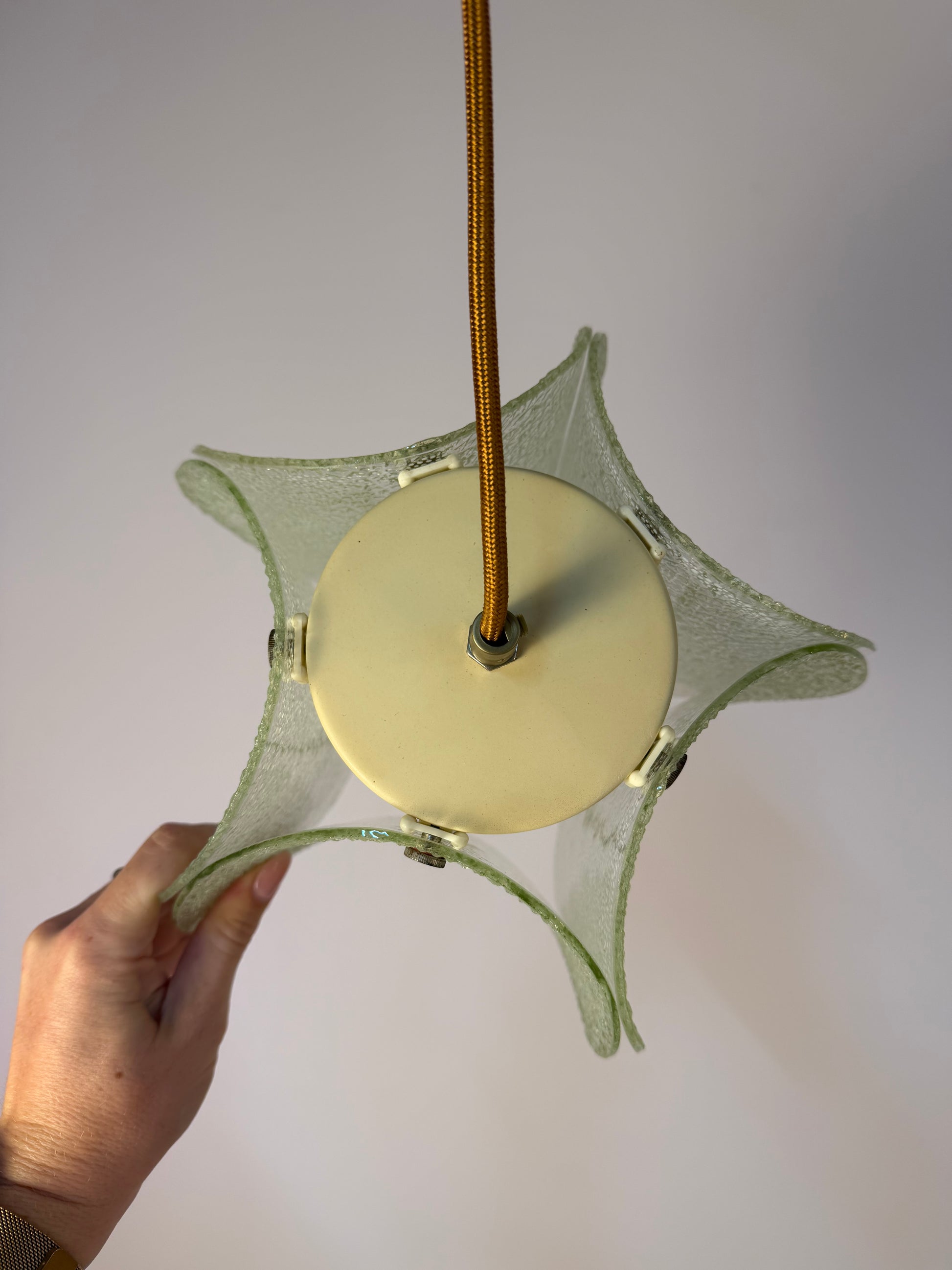 Hängelampe Pentagon Strukturglas aus Deutschland