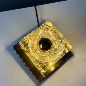 Wandlampe gold Glas mit Messingsockel von Peill & Putzler