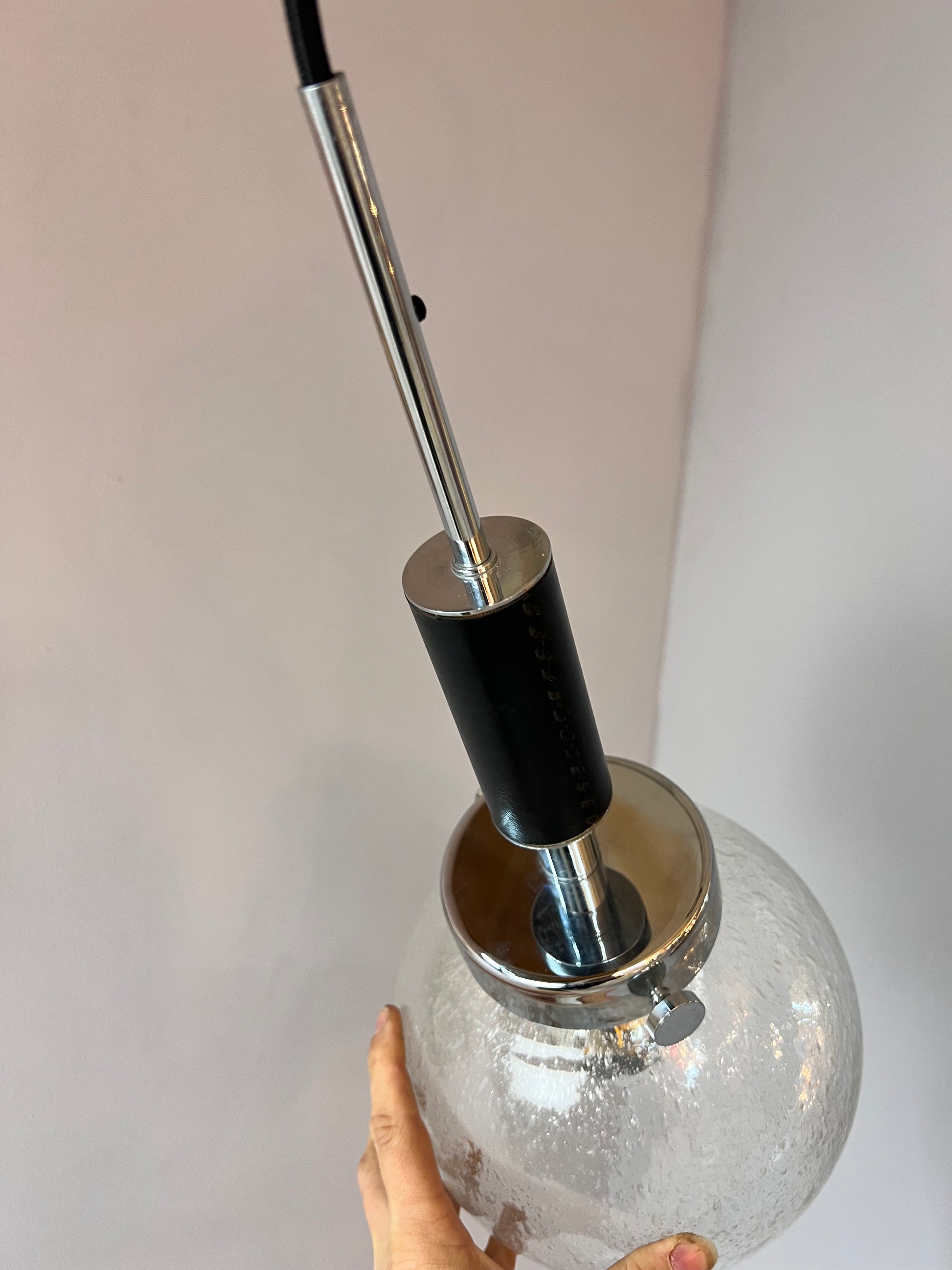 Hängelampe Kugel Glas & Chrom