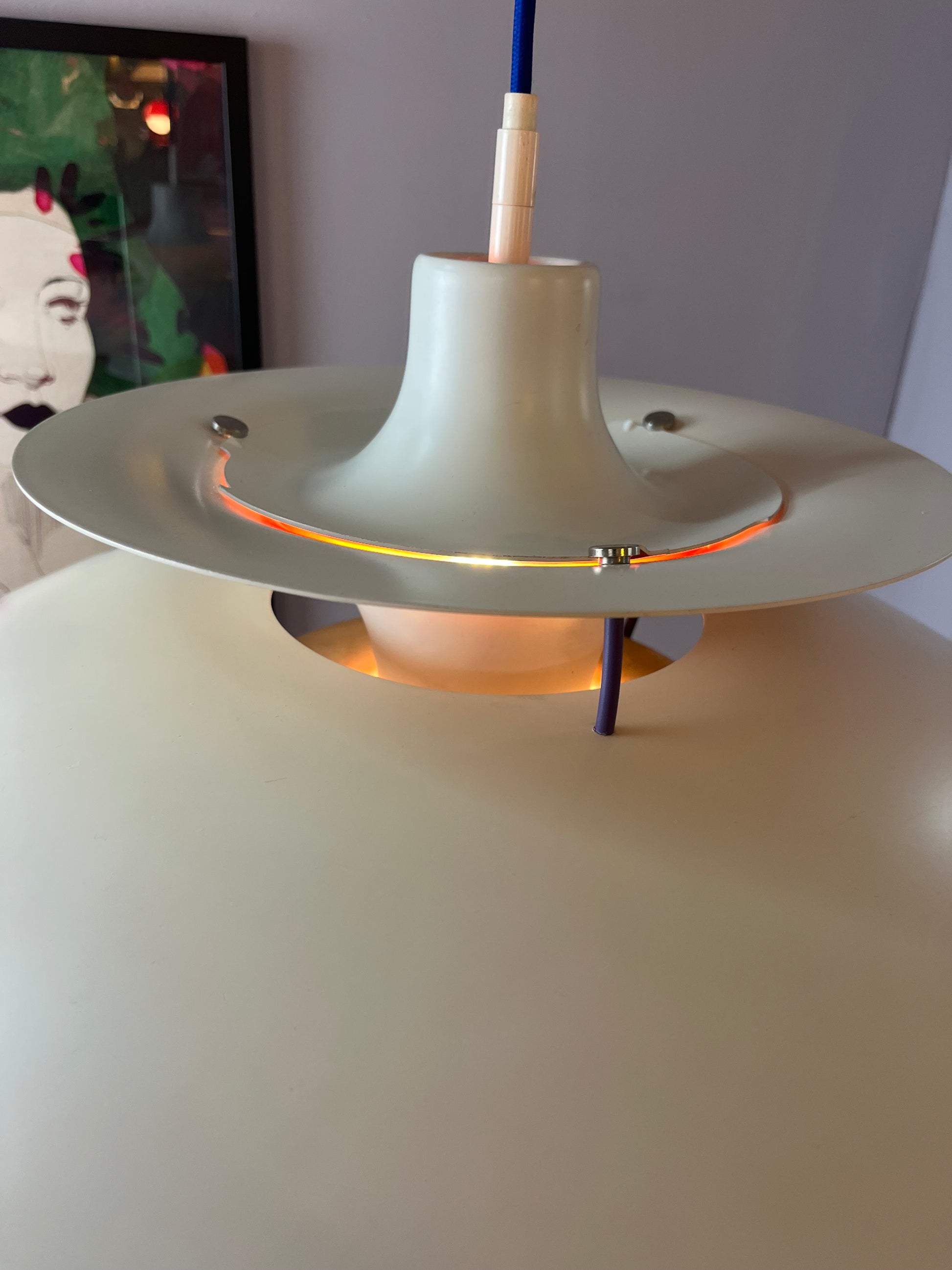 Lamellenlampe PH5 weiß von Poul Henningsen für Louis Poulsen