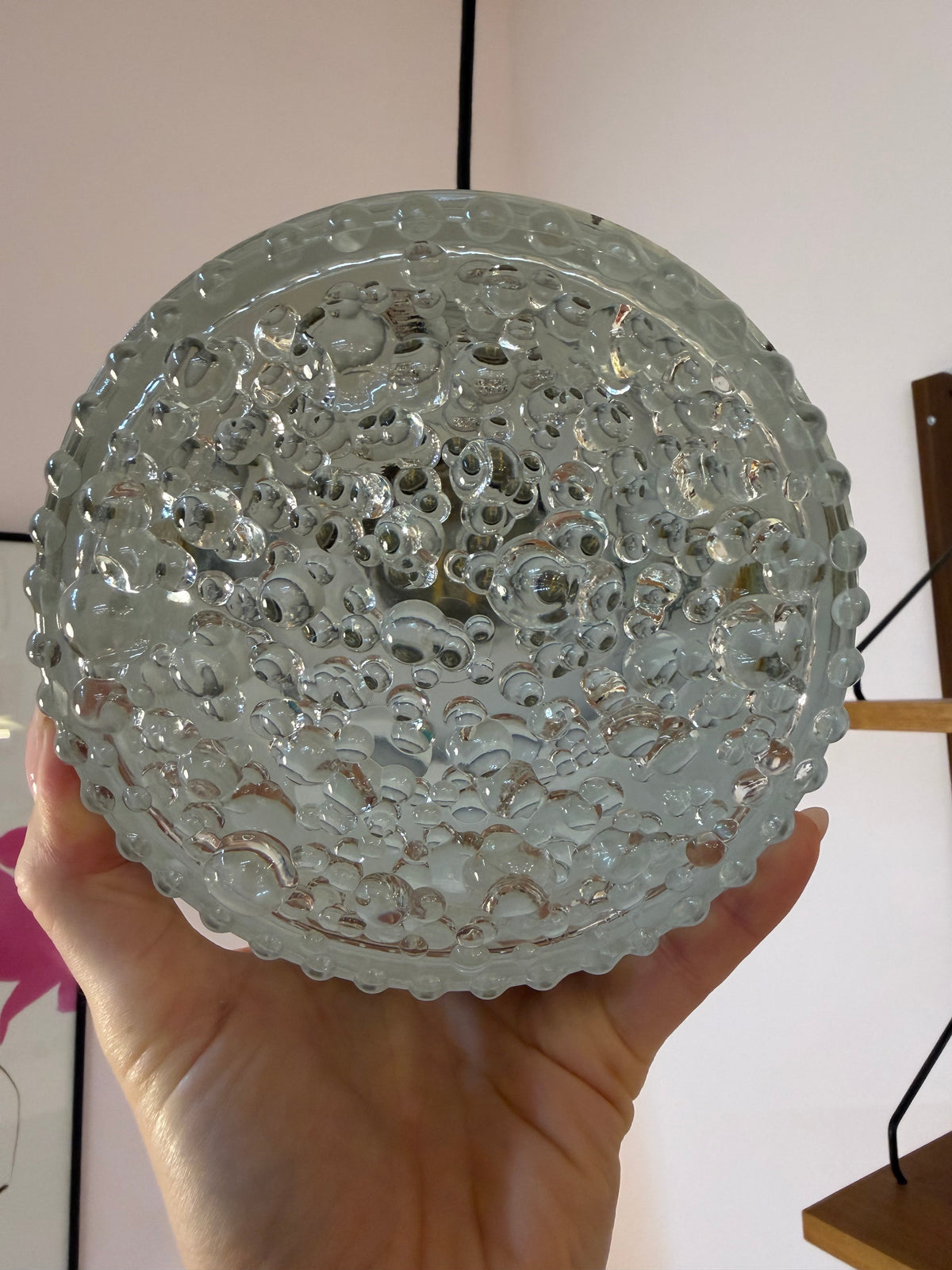Hängelampe Modell 5024 Strukturglas Chrom von Staff