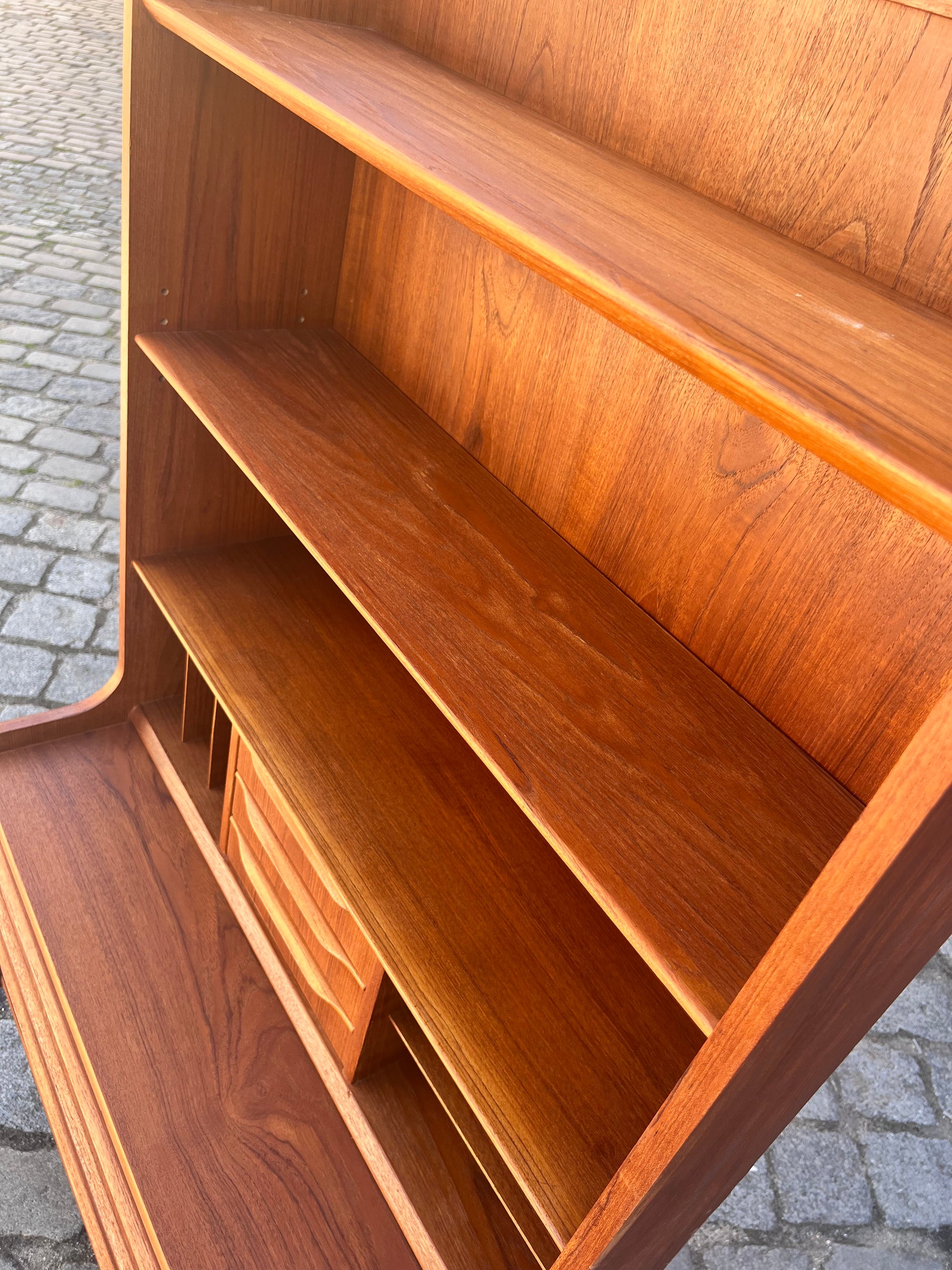 Bücherregal Teak mit Sekretär & Ausziehplatte aus Dänemark