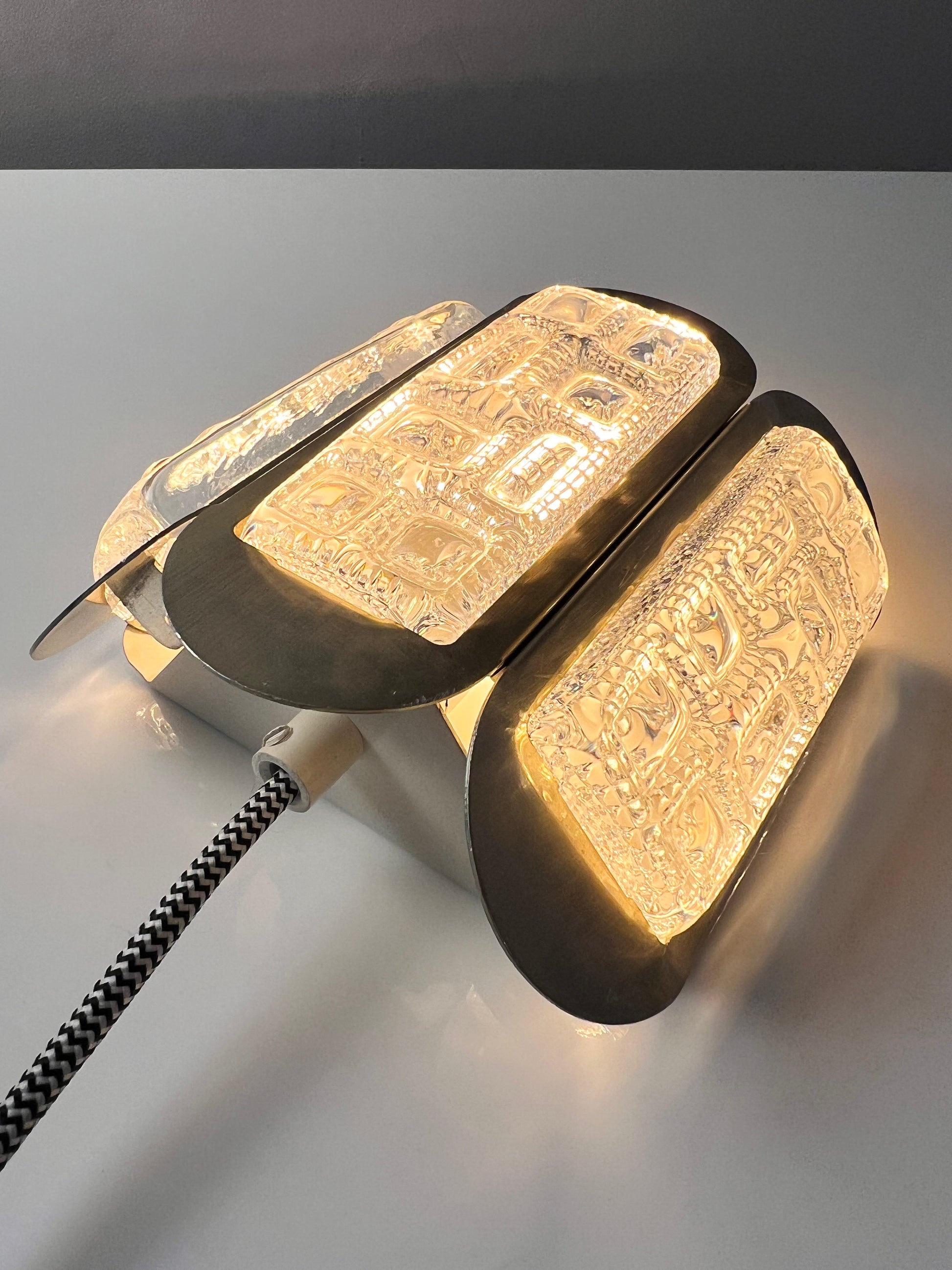 Wandlampe Messing Glas von Vitrika