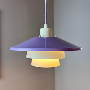 Lamellenlampe neu lackiert weiß lila