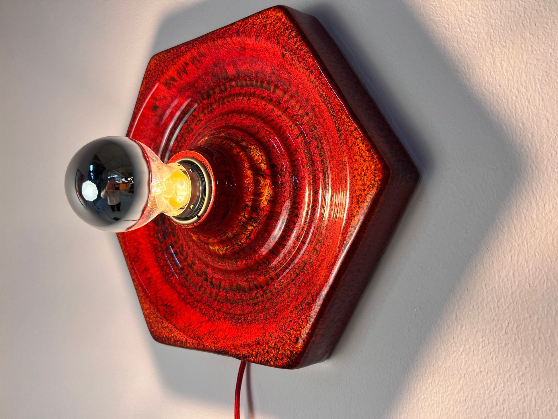 Wandlampe rot Keramik von Hustadt Leuchten