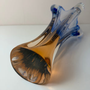 Vase hellblau Glas von Josef Hospodka für Chřibská Sklárna