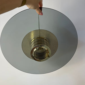 Hängelampe Rauchglas Messing von Jan Eskil Eskilsson für Belid
