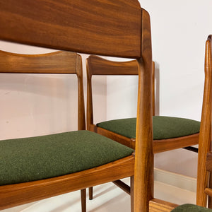 Set: 4x Polsterstuhl grün Teak