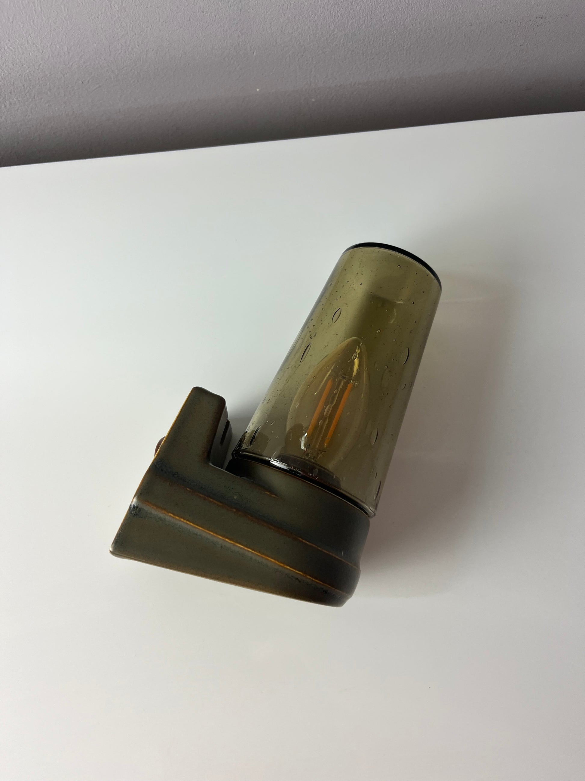 Wandlampe Modell 6080 Rauchglas von Sigvard Bernadotte für Ifö