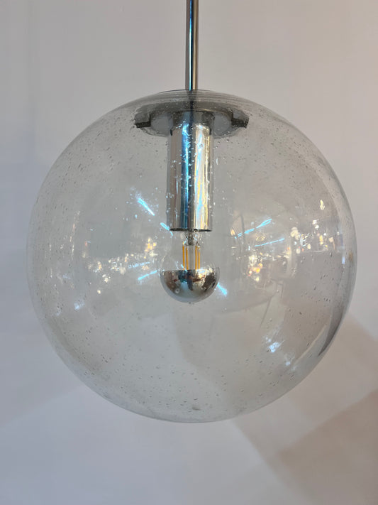 Kugellampe Glas Chrom von Glashütte Limburg
