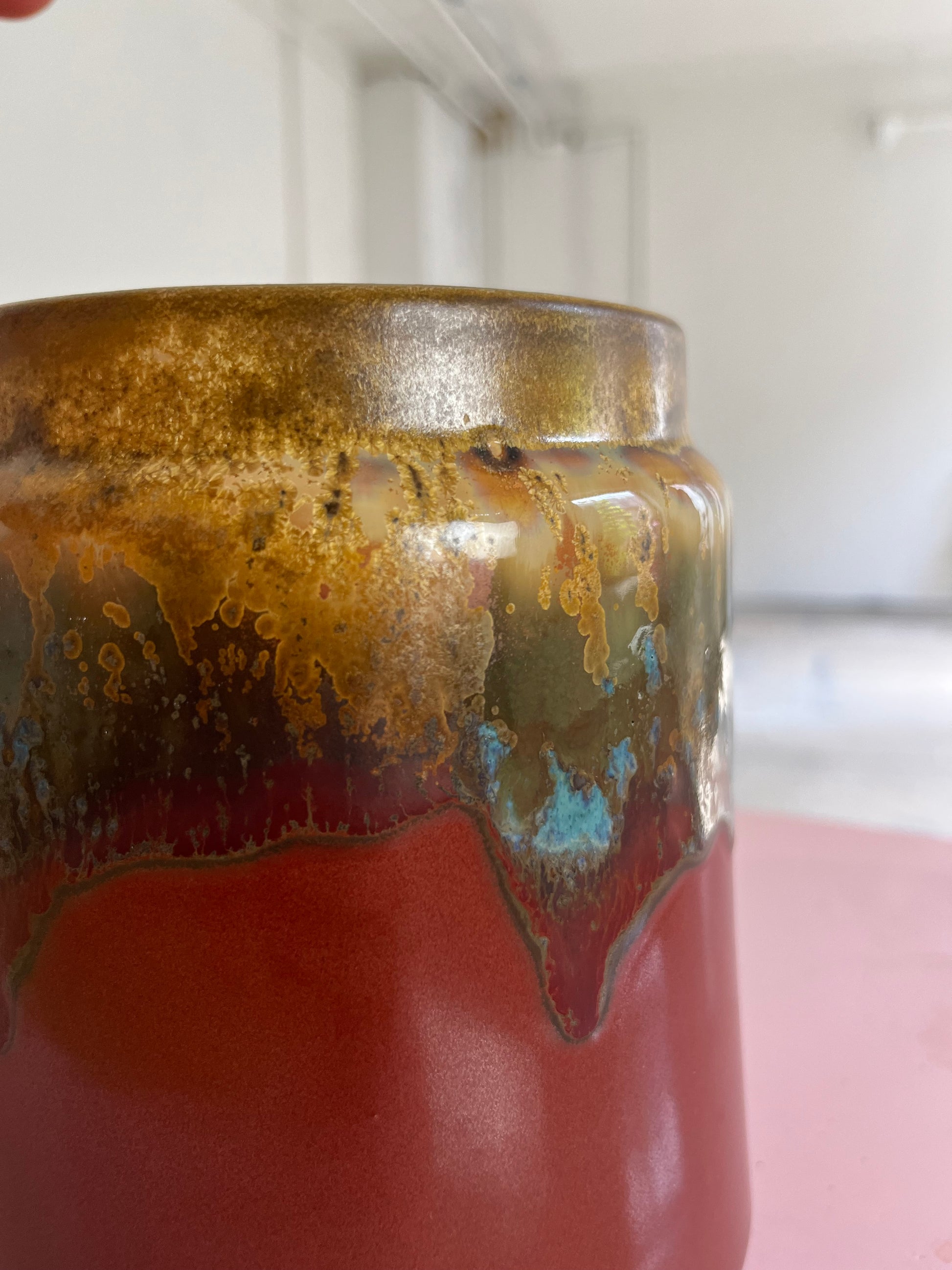 Vase braun grün Keramik