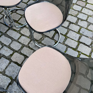 Freischwinger grau beige Kunststoff Chrom