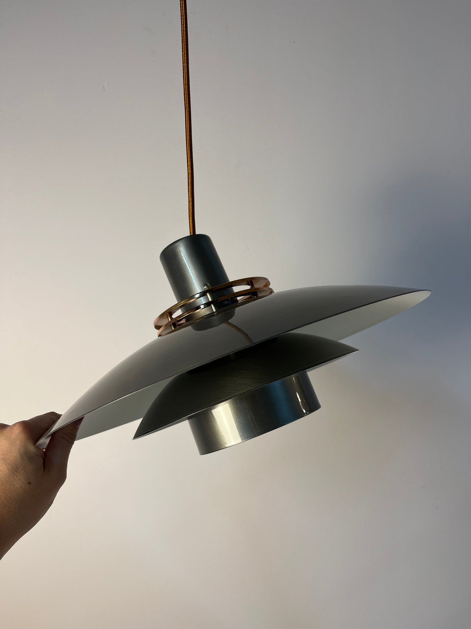 Kleine Lamellenlampe Leto silber kupfer von Top Lamper
