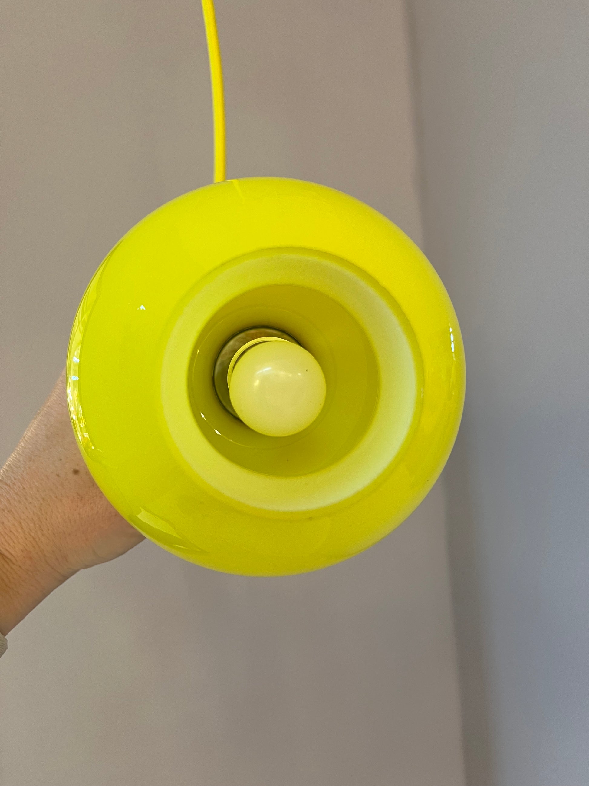 Hängelampe gelb Glas von Holmegaard
