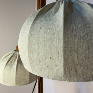 Stehlampe Maiglöckchen von Domus Teak und Rohseide
