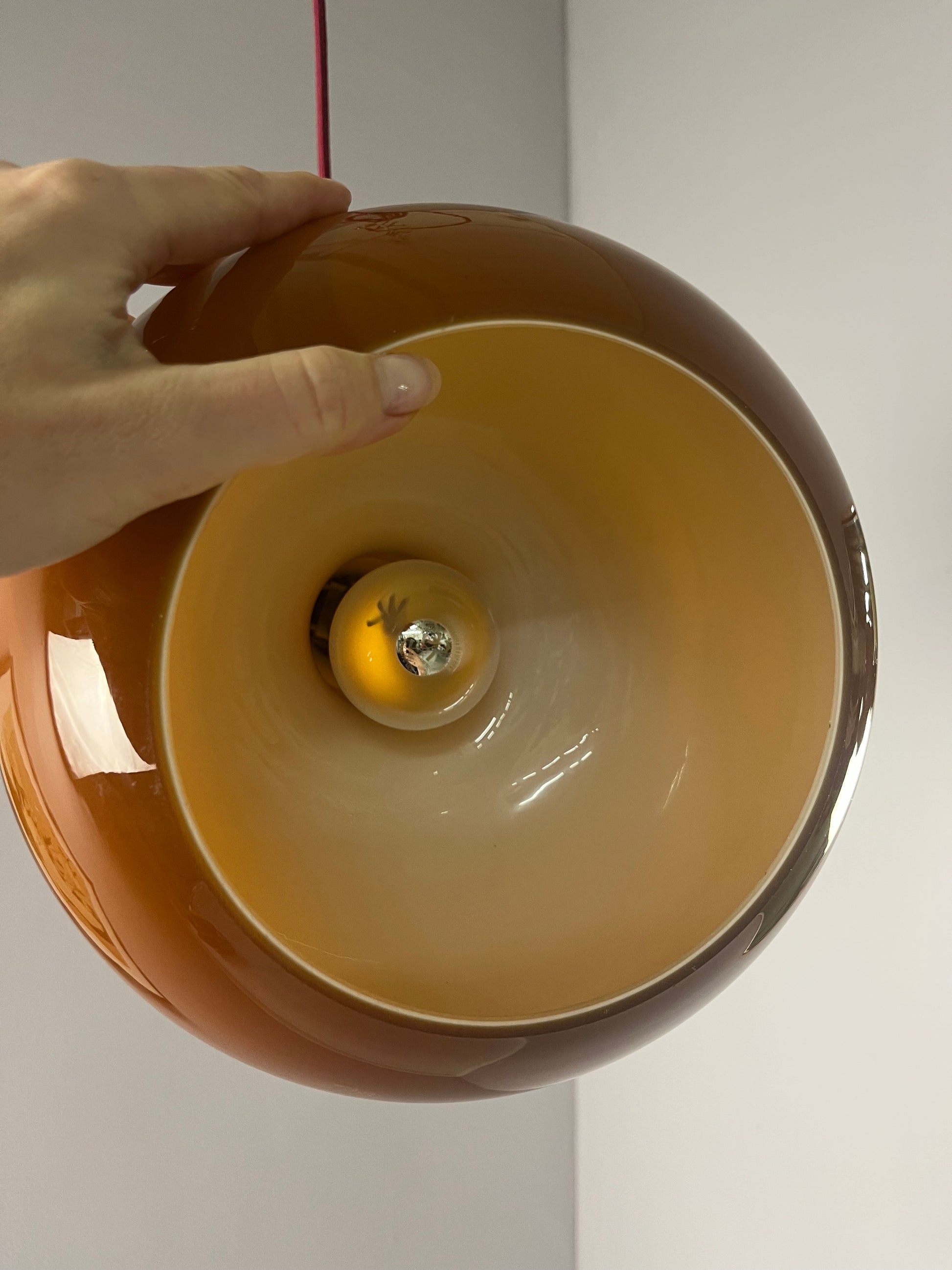 Hängelampe braun orange Glas