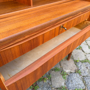 Sekretär Teak mit Spiegel & Schloss aus Dänemark