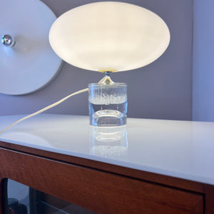 Tischlampe weiß Glas von Daum Nancy