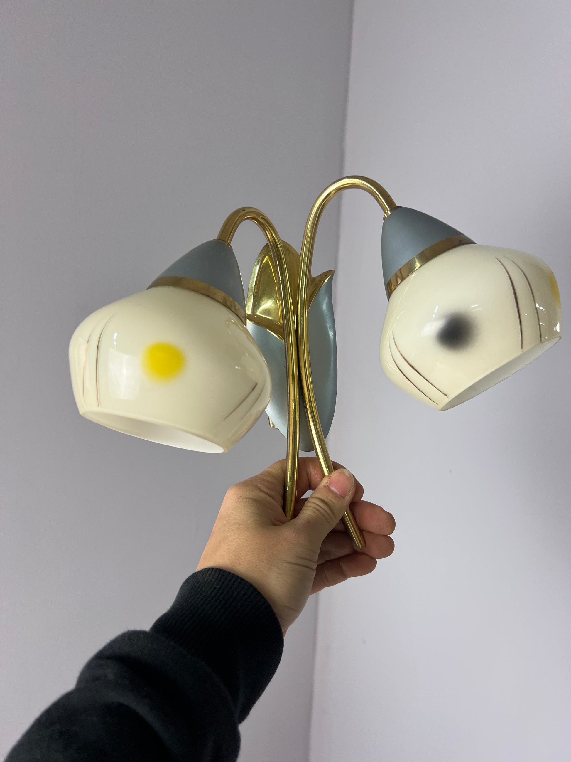 Wandlampe weiß Messing