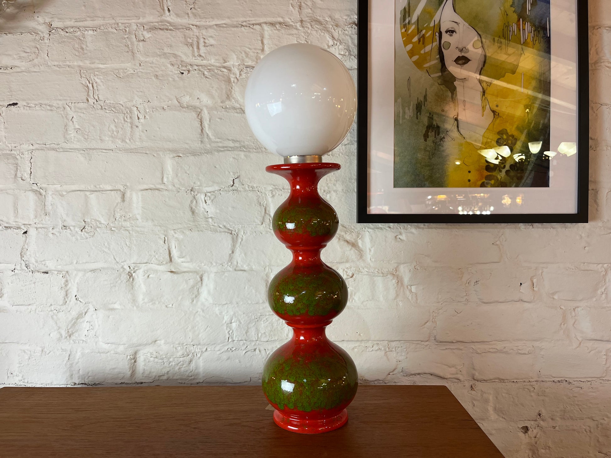 Tischlampe rot grün Bubble Keramik von Kaiser Leuchten