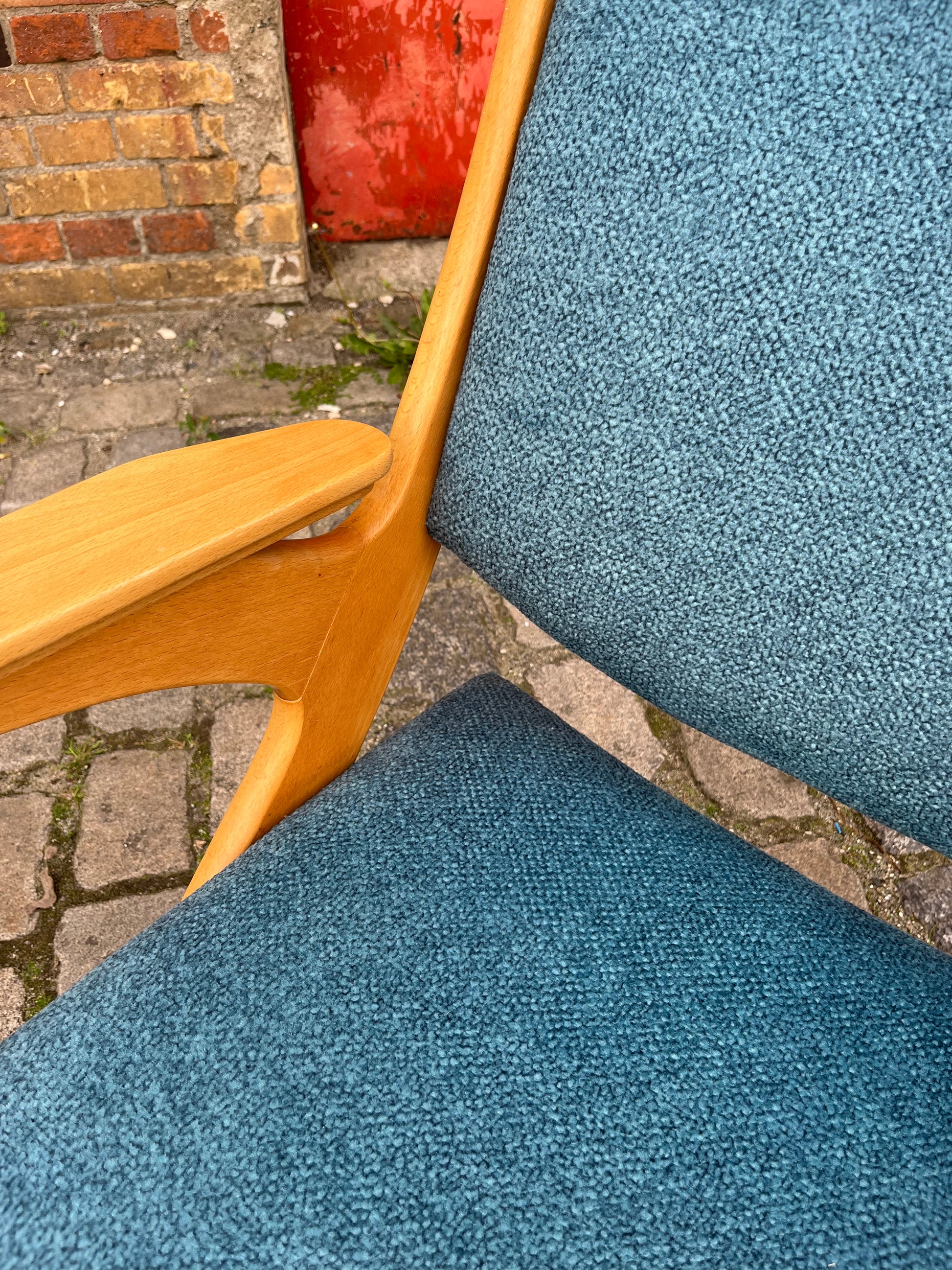 Sessel Z petrol neu gepolstert