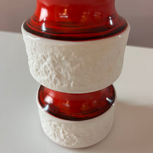 Vase 635/2 rot schwarz von Royal Porzellan Bavaria KPM