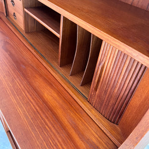 Bücherregal Teak mit Sekretär & Ausziehplatte von Johannes Sorth für Nexø