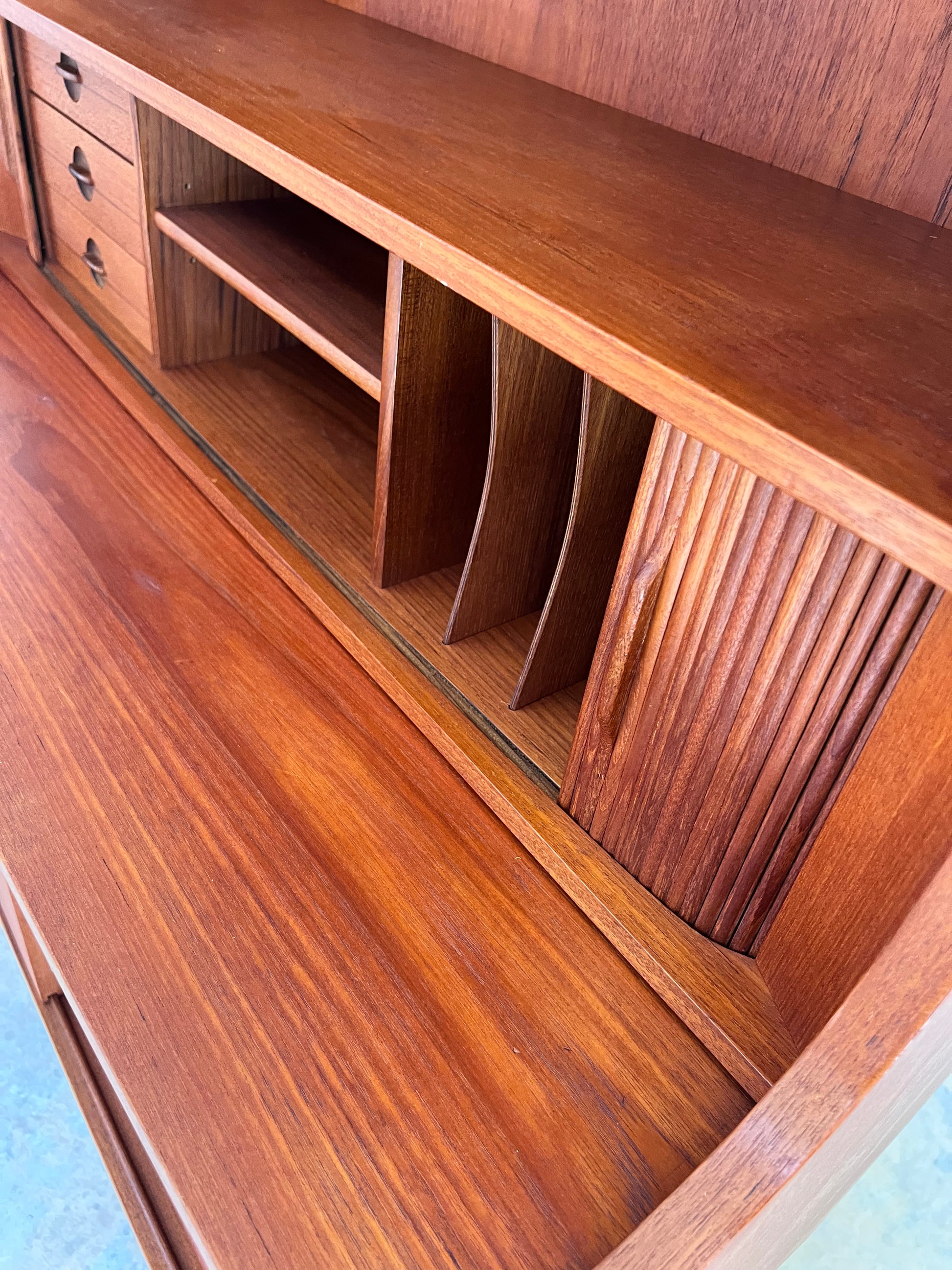 Bücherregal Teak mit Sekretär & Ausziehplatte von Johannes Sorth für Nexø