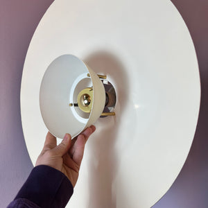 Lamellenlampe creme Messing