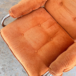 Sessel Halina orange Chrom von Hellerau