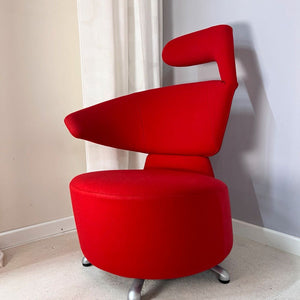 Drehsessel rot von Aki Toshiyuki Kita für Cassina