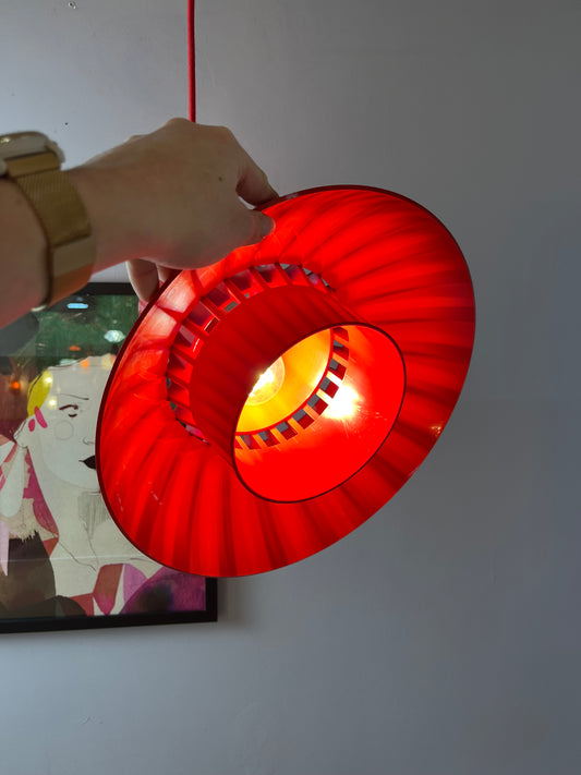 Hängelampe Solar rot Kunststoff von Svend Middelboe für Nordisk