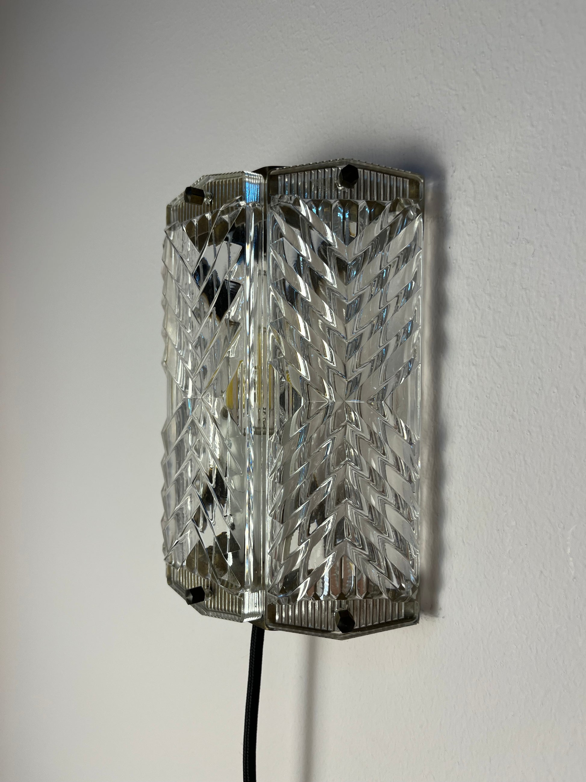 Wandlampe Messing & Glas von Wiktor Berndt für Flygsfors