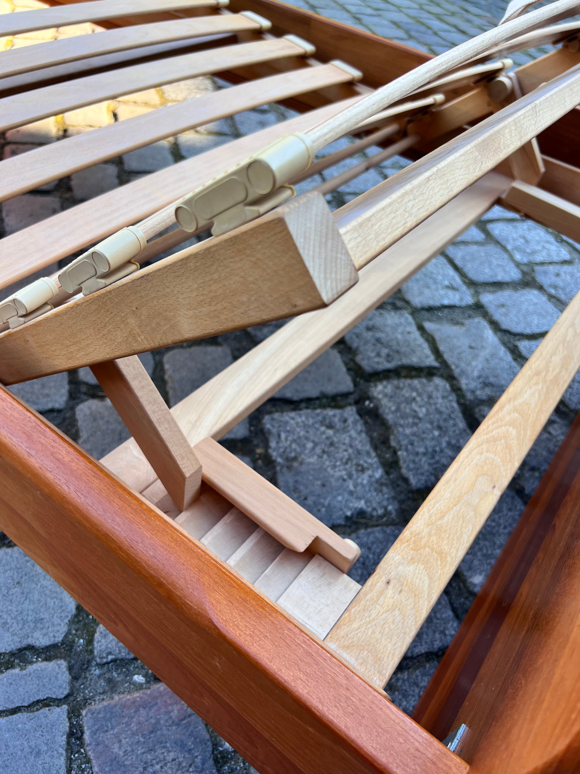 Gästebett Massivholz Teak 100x200 mit Matratze